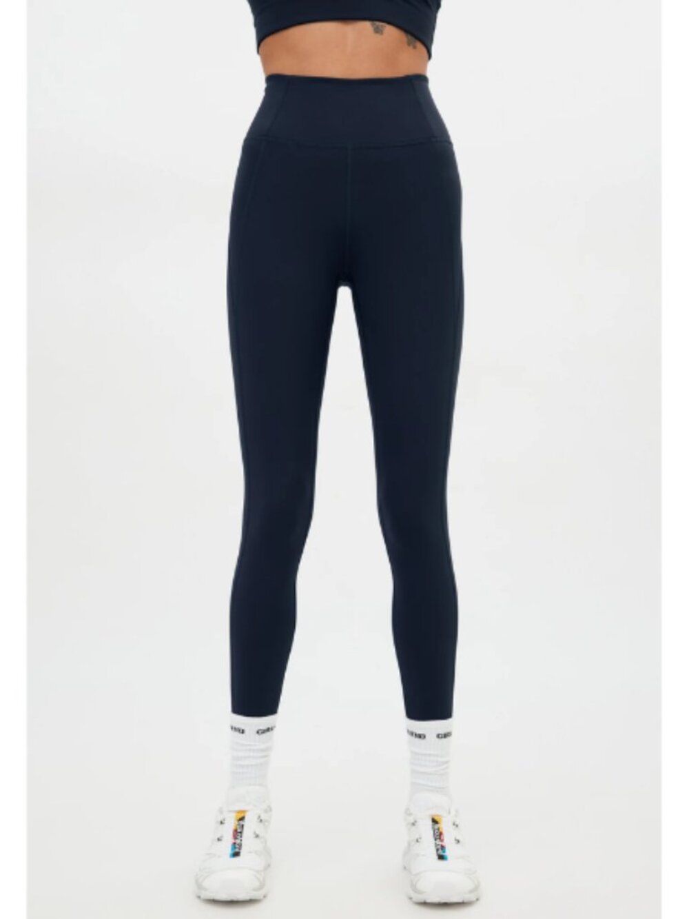 Girlfriend Collective High Rise Leggings Inside Pocket Blue 23.75" Size Small